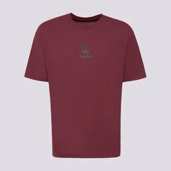 Pánské tričko Timberland Tričko New Small Logo Print Ss Tee Burgundy Fialová Xl