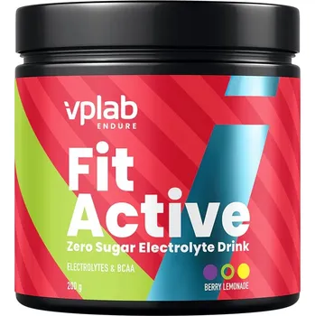 Fitness strava VPLAB nutrition VPLab Fit Active Zero Sugar Electrolyte Drink 200 g, sypká forma elektrolytů s aminokyselinami Varianta: Berry Lemonade
