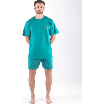 Pánské pyžamo Pánské pyžamo krátké GINO 79166P měsíc sv. tyrkysová S