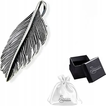 Přívěsek Stříbrný Přívěsek ryzost 925 Elegantní oxidovaný přívěsek s peřím