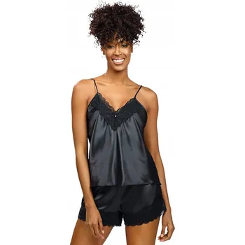 Dámské noční prádlo Dkaren dámské pyžamo polyester černé barvy, velikost S