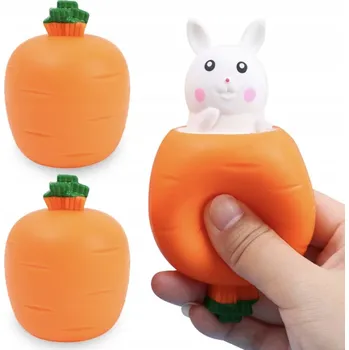 Hračka pro nejmenší Mačkací Hračka antistresová hračka králík s mrkev