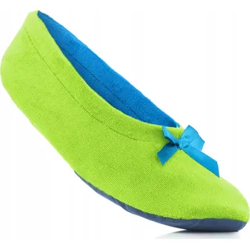 Dámské pantofle Jarní baleríny, domácí velurové limetkové pantofle dámské vel. 37