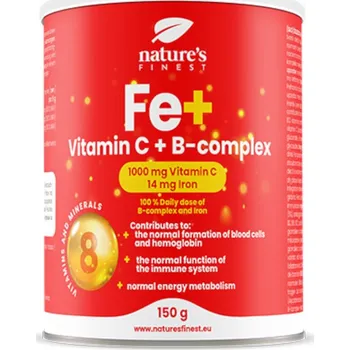 Fe + Vitamin C + B-Complex 150g (Železo + Vitamín C + B-komplex) NATURE'S FINEST