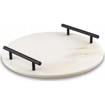 Kuchyňské prkénko MARMOROVÉ PRKÉNKO na SERVÍROVÁNÍ SÝRŮ a Sushi KULATÉ s Úchyty Starke Pro