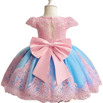 Dámské šaty Rozšířené šaty s mašlí – SVATEBNÍ HOSTINA, SVÁTKY – velikost 110