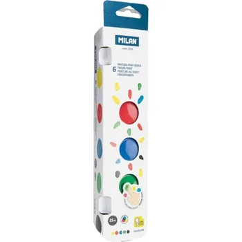 Vodová barva Prstové barvy Milan 6 ks x 25 ml