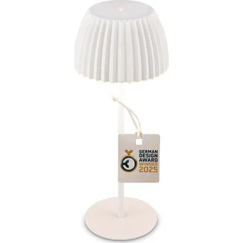 Lampička BRILONER Nabíjecí stolní lampa Riffle - 36,5 cm, 2W, 200lm, IP44, bezdrátová, LED, stmívatelná, dotykový vypínač, bílé 7553016