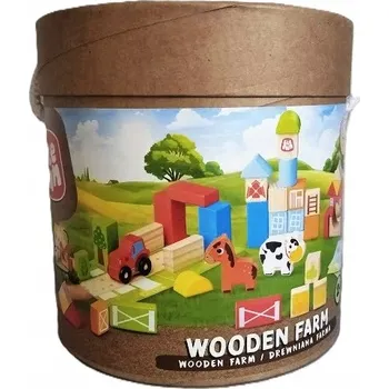 ostatní stavebnice DŘEVĚNÉ STAVEBNICE DŘEVĚNÁ FARMA 60 DÍLKŮ ELEFUN
