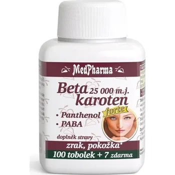 Přírodní produkt BETA KAROTEN 25.000 m.j. + panthenol + PABA 100 + 7 tob. MEDPHARMA