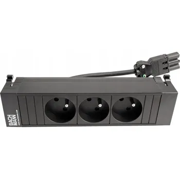 Elektrická zásuvka BACHMANN Systém POWER FRAME,box pro 3 moduly,3x zásuvka CZ,černý (916.059)