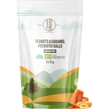 Pure Prebiotic Balls Peanuts and Caramel - Prebiotické kuličky Arašídy a karamel BIO 8ksx 15g BRAINMAX