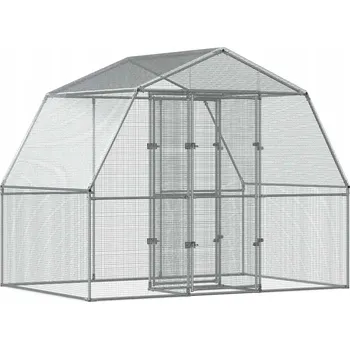 KLECE PRO PTÁKY 2 KS SE STŘÍŠKOU A DVÍŘKY STŘÍBRNÉ