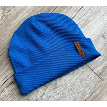 Kojenecká čepice Natuty Čepička homeless 2v1 ohrnovatelná - Žebrovaná královsky modrá Velikost: 46-48