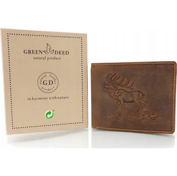 Peněženka Green Deed peněženka pravá nubuková kůže hnědá - muž