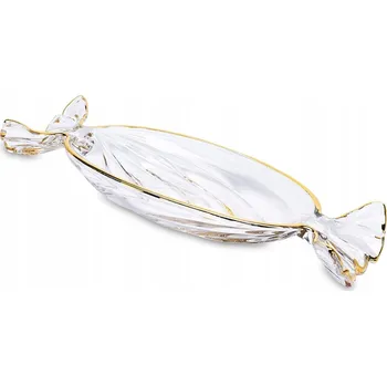 Velká DEKORATIVNÍ Skleněná Mísa / OZDOBNÝ Talíř - MISKA NA CUKROVÍ 34 x 15 x 4 cm