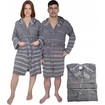 Pánský župan Tuva Home pánský župan Szlafrok Hamam šedý ke kolenům velikost L