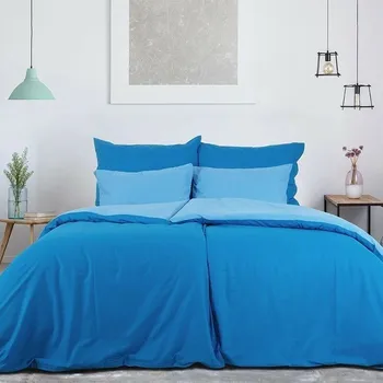 Povlečení B.E.S. Petrovice Bavlněné povlečení Double face kobalt/nebeská, 220 x 200 cm, 2 ks 70 x 90 cm, modrá