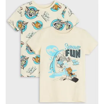 Chlapecké tričko Sinsay - Sada 2 triček Tom & Jerry - béžová - 775AD-02X - 775AD-02X-98-1