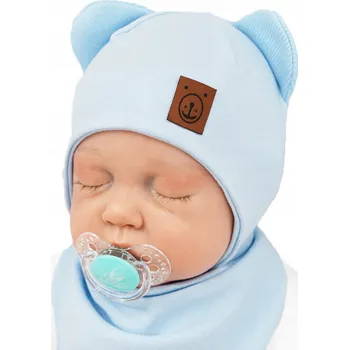 Čepice Modrá sada ADAŚ: čepice + šála vel. 46-48