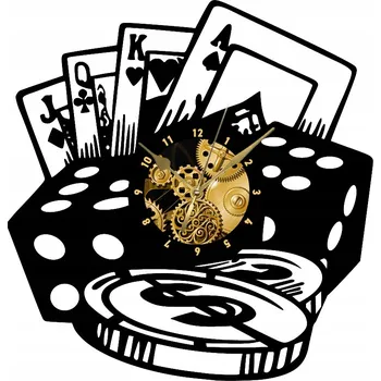 Hodiny NÁSTĚNNÉ HODINY VYROBENÉ Z VINYLOVÉ DESKY - DEKORACE NA ZEĎ