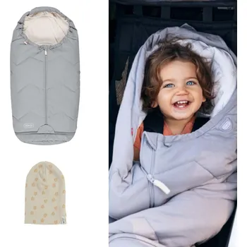 Fusak VOKSI Fusak Sky Light a čepice Lodger Grey Solid/ Rib Birch 1-2 roky