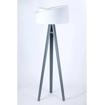 Stojací lampa BPS koncept Stojací lampa Galaxy, v.146cm, bílo-bílé stínidlo, 1xE27, ø 50 cm Barva podstavy: Šedá