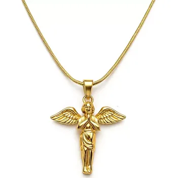 Náhrdelník Ocelový přívěsek s řetízkem Andělíček Zlatý