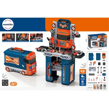 autíčko Mamido Dětský nákladní kamion 2v1 s dílnou a nářadím transformer 65 dílů