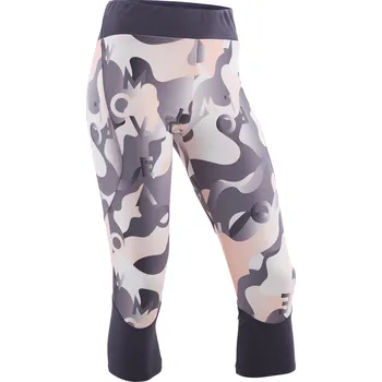 DOMYOS Dívčí 3/4 legíny S500 prodyšné šedé s potiskem 8 LET RŮŽOVÁ|ŠEDÁ