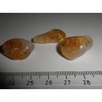 Přírodní kámen citrín tromlovaný Brazílie, cca 25 mm (přepálený ametyst)