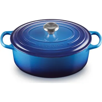 Hrnec Kastrol SIGNATURE 29 cm, 4,7 l, oválný, AZURE, litina, Le Creuset