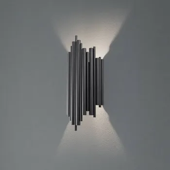 Lampička Opviq Nástěnné světlo Reis, černé, kov, výška 50 cm černý 1 x 14 W LED - Doprava zdarma