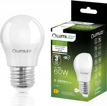 Žárovka LED žárovka E27 MALÁ KULKA 8W = 60W 4000K Neutrální bílá 880lm CCD LUMILED