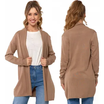 Dámský svetr Moraj dámský svetr béžový volný do půlky stehen velikost 2XL/3XL