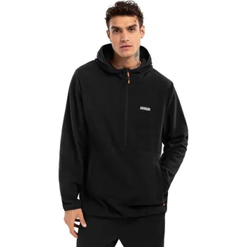 Pánská mikina SIROKO Pánská fleecová mikina s kapucí Avoriaz ČERNÁ