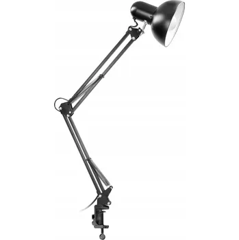 Lampička DEON, stolní lampa s klipem, 60W, E27, ocelová, černá Orno