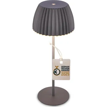 Lampička BRILONER Nabíjecí stolní lampa Riffle - 36,5 cm, 2W, 200lm, IP44, bezdrátová, LED, stmívatelná, dotykový vypínač, antracit 7553015