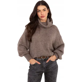 Dámský svetr FPrice Dámský rolák Miame tmavě béžový Velikost: UNI