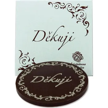 Čokoláda ČOKOLÁDOVÉ KOLEČKO " Děkuji " - 51% MLÉČNÁ čokoláda s reliéfem 18 g ČOKOLÁDOVNA TROUBELICE