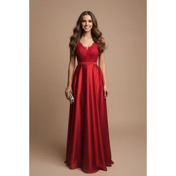 Dámské šaty EVA & LOLA Maturitní šaty ELLEN červené Barva: Červená, Velikost: M