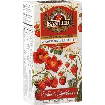 Nápoj FRUIT STRAWBERRY & RASPBERRY - JAHODA & MALINA ovocný čaj aromatizovaný 25 x 2 g BASILUR
