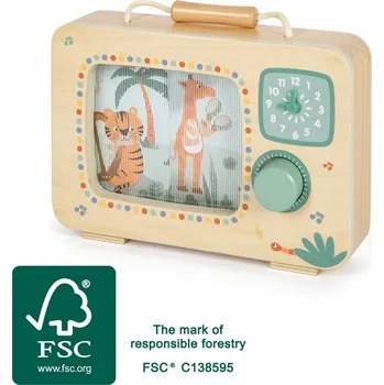 Hudební nástroj pro děti Small Foot Dřevěná televizní hudební skříňka - Safari