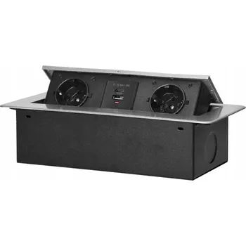 Elektrická zásuvka Elektrická Zásuvka do desky stolu Orno stříbrná