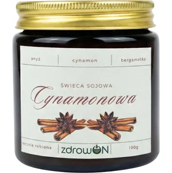 Svíčka Sójová vonná svíčka Skořice ZdrowON 1 ks