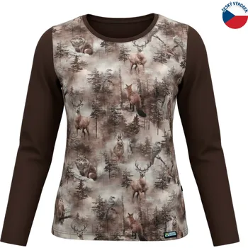 Dámské tričko ZÁHOŘÍ Rudel ZÁHOŘÍ Dámské tričko dlouhý rukáv - hnědé Velikost: 48