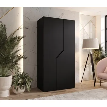 Šatní skříň Úzká šatní skříň 100 cm ELIRA 1 - černá / černý úchyt