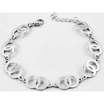 Náramek Ocelový náramek propojené kruhy