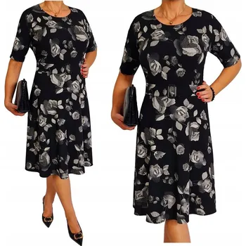 Dámské šaty Šaty černé rozšířené xxl 40 42 44 46 48 50 52 54 56