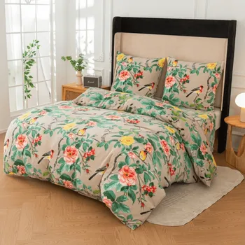 Povlečení Mikroplyšové povlečení PETALIA béžové Rozměr povlečení: 70 x 80 cm | 140 x 200 cm